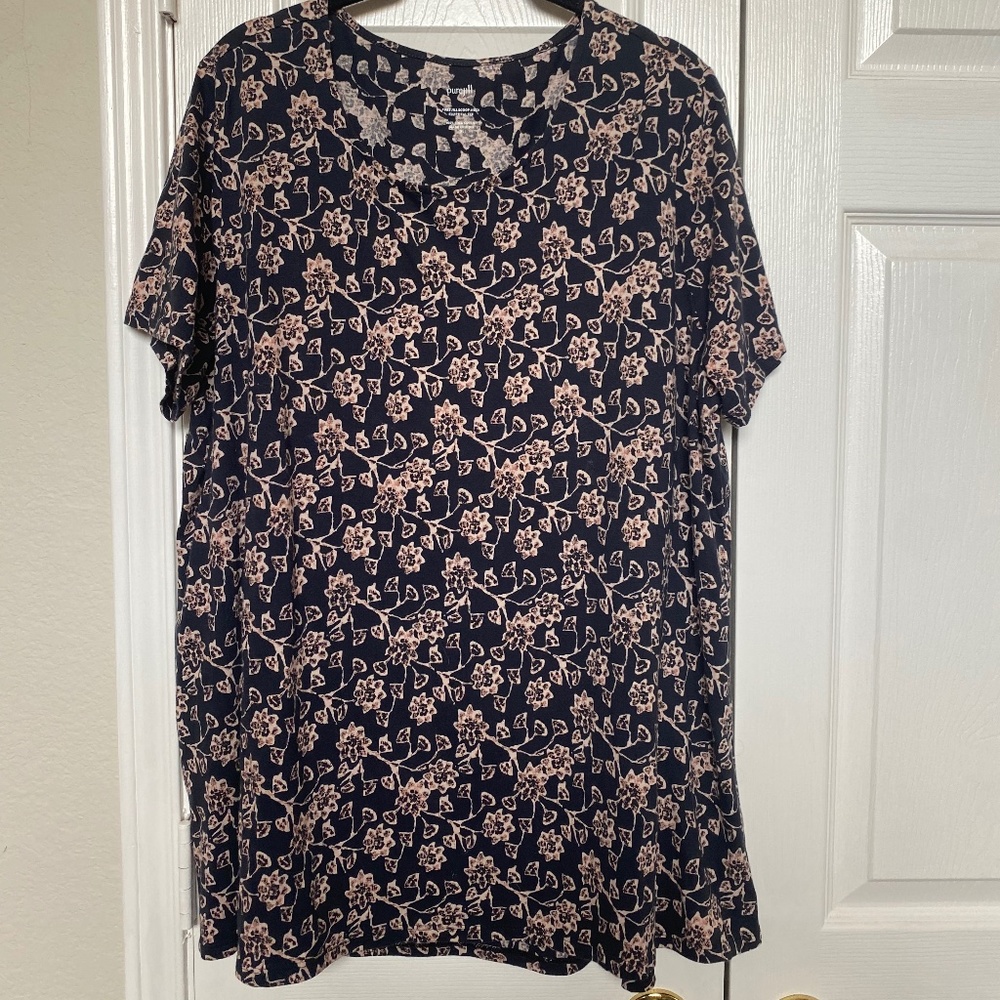 J. Jill Gray Flowered Top XL